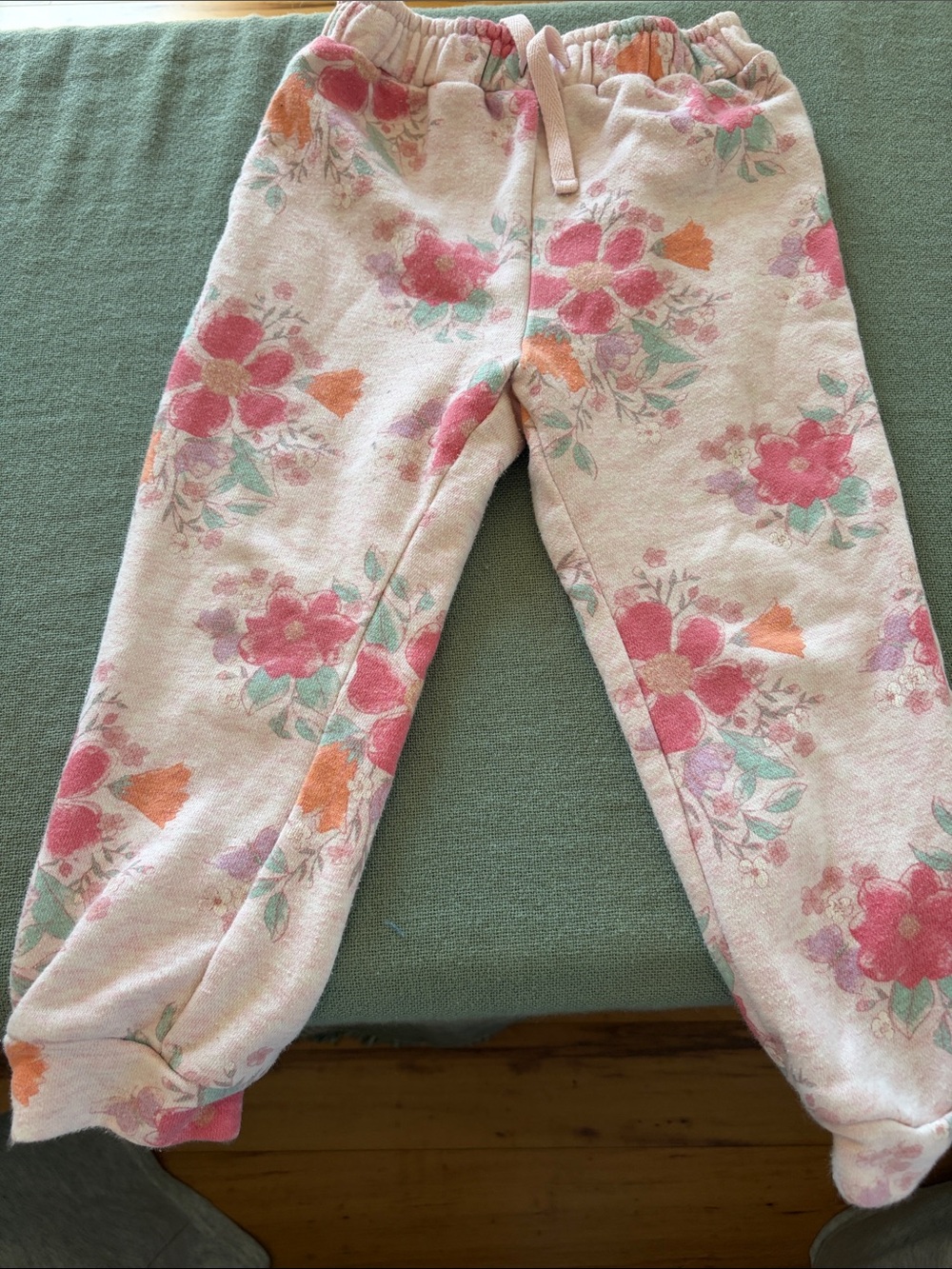 GAP Pink and Orange Floral Jogger Sweatpants